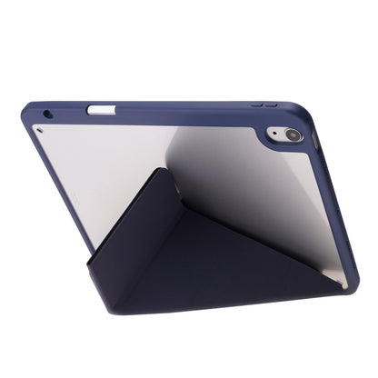 For iPad Air 11 2024 Deformation Transparent Acrylic Leather Tablet Case(Dark Blue) - iPad Air 11 2024 Cases by PMC Jewellery | Online Shopping South Africa | PMC Jewellery | Buy Now Pay Later Mobicred