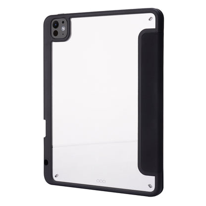 For iPad Pro 11 2024 Deformation Transparent Acrylic Leather Tablet Case(Black) - iPad Pro 11 2024 Cases by PMC Jewellery | Online Shopping South Africa | PMC Jewellery | Buy Now Pay Later Mobicred