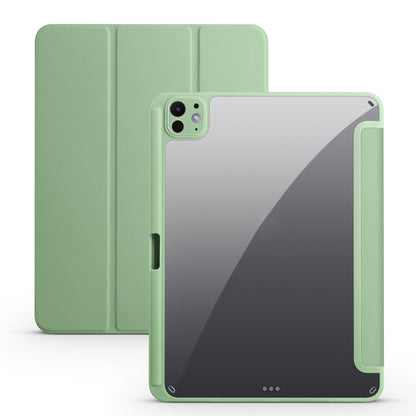 For iPad Pro 11 2024 Acrylic 3-folding Smart Leather Tablet Case(Green) - iPad Pro 11 2024 Cases by PMC Jewellery | Online Shopping South Africa | PMC Jewellery | Buy Now Pay Later Mobicred