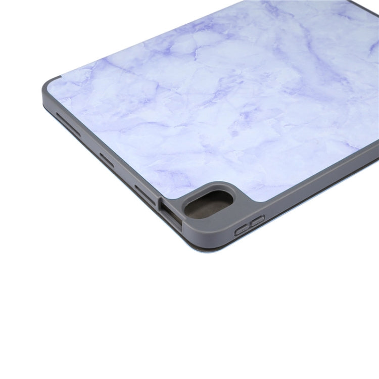 For iPad Air 11 2024 Three-fold Marble Texture Protective Tablet Case with Pen Slot(Purple) - iPad Air 11 2024 Cases by PMC Jewellery | Online Shopping South Africa | PMC Jewellery | Buy Now Pay Later Mobicred