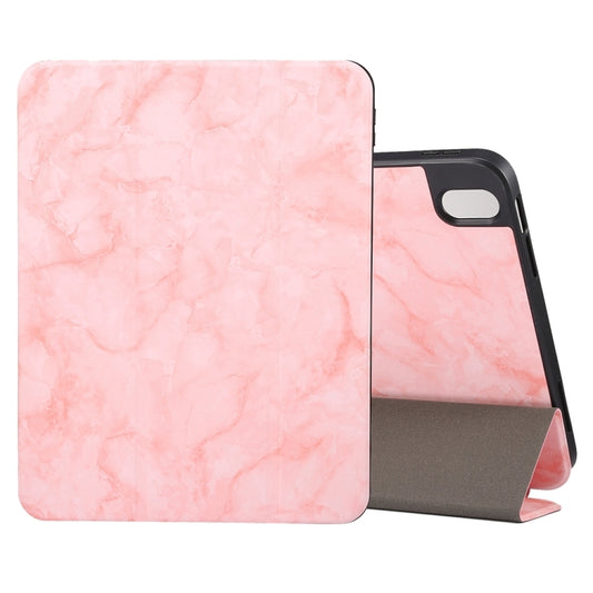 For iPad Air 11 2024 Three-fold Marble Texture Protective Tablet Case with Pen Slot(Pink) - iPad Air 11 2024 Cases by PMC Jewellery | Online Shopping South Africa | PMC Jewellery | Buy Now Pay Later Mobicred