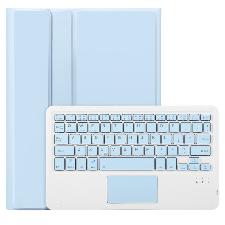 For iPad Pro 11 2024 A13B-A Lambskin Texture Bluetooth Touch Square Keyboard Leather Tablet Case with Pen Slot(Light Blue) - For iPad Pro by PMC Jewellery | Online Shopping South Africa | PMC Jewellery | Buy Now Pay Later Mobicred