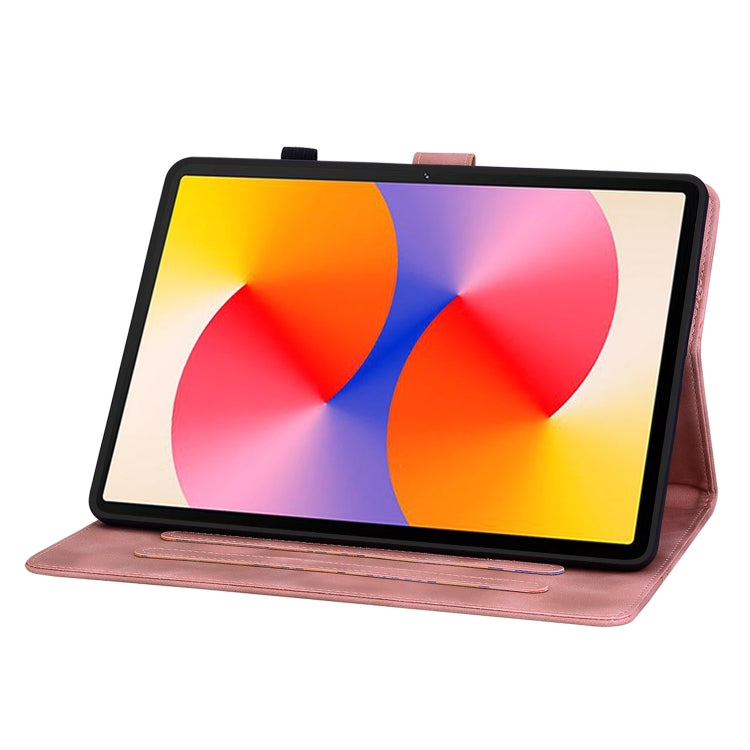 For Huawei MatePad SE 11 2024 Lily Embossed Leather Tablet Case(Pink) - Huawei by PMC Jewellery | Online Shopping South Africa | PMC Jewellery | Buy Now Pay Later Mobicred