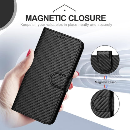 For Huawei Pura 70 Pro / Pura 70 Ultra YX0070 Carbon Fiber Buckle Leather Phone Case with Lanyard(Black) - Huawei Cases by PMC Jewellery | Online Shopping South Africa | PMC Jewellery | Buy Now Pay Later Mobicred