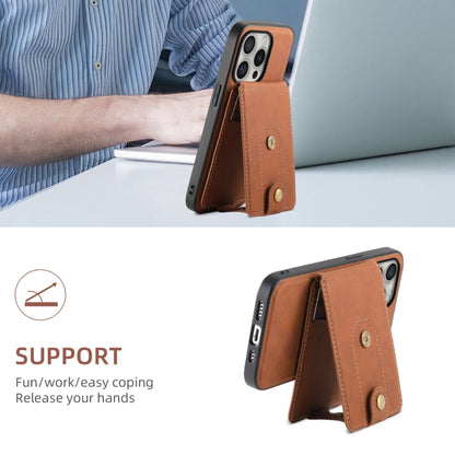 For iPhone 16 Pro Denior D14 NK Retro Pattern MagSafe Magnetic Card Holder Leather Phone Case(Brown) - iPhone 16 Pro Cases by Denior | Online Shopping South Africa | PMC Jewellery | Buy Now Pay Later Mobicred