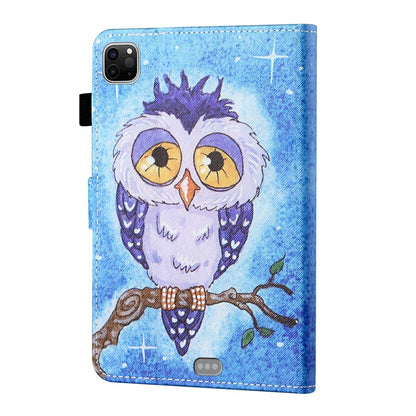 For iPad Pro 11 2024 Coloured Drawing Stitching Smart Leather Tablet Case(Blue Owl) - iPad Pro 11 2024 Cases by PMC Jewellery | Online Shopping South Africa | PMC Jewellery | Buy Now Pay Later Mobicred