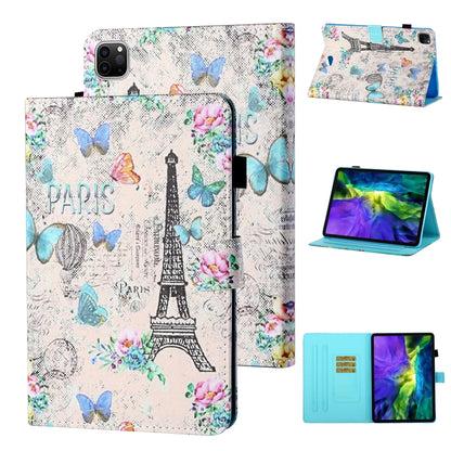 For iPad Pro 11 2024 Coloured Drawing Stitching Smart Leather Tablet Case(Tower and Butterflies) - iPad Pro 11 2024 Cases by PMC Jewellery | Online Shopping South Africa | PMC Jewellery | Buy Now Pay Later Mobicred