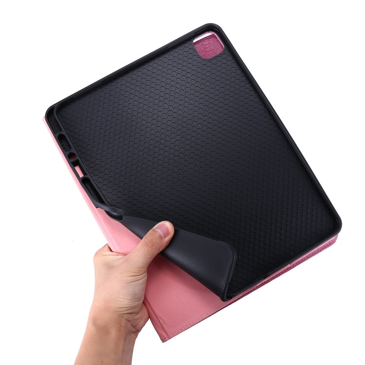 For iPad Air 11 2024 Fabric Leather Tablet Case(Rose Red) - iPad Air 11 2024 Cases by PMC Jewellery | Online Shopping South Africa | PMC Jewellery | Buy Now Pay Later Mobicred