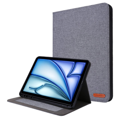 For iPad Air 11 2024 Fabric Leather Tablet Case(Grey) - iPad Air 11 2024 Cases by PMC Jewellery | Online Shopping South Africa | PMC Jewellery | Buy Now Pay Later Mobicred