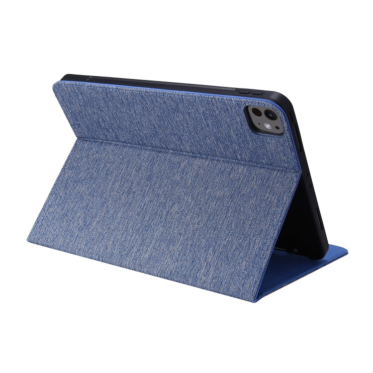 For iPad Pro 11 2024 Fabric Leather Tablet Case(Blue) - iPad Pro 11 2024 Cases by PMC Jewellery | Online Shopping South Africa | PMC Jewellery | Buy Now Pay Later Mobicred