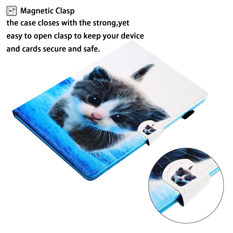 For iPad Pro 11 2024 Coloured Drawing Stitching Smart Leather Tablet Case(Blue White Cat) - iPad Pro 11 2024 Cases by PMC Jewellery | Online Shopping South Africa | PMC Jewellery | Buy Now Pay Later Mobicred