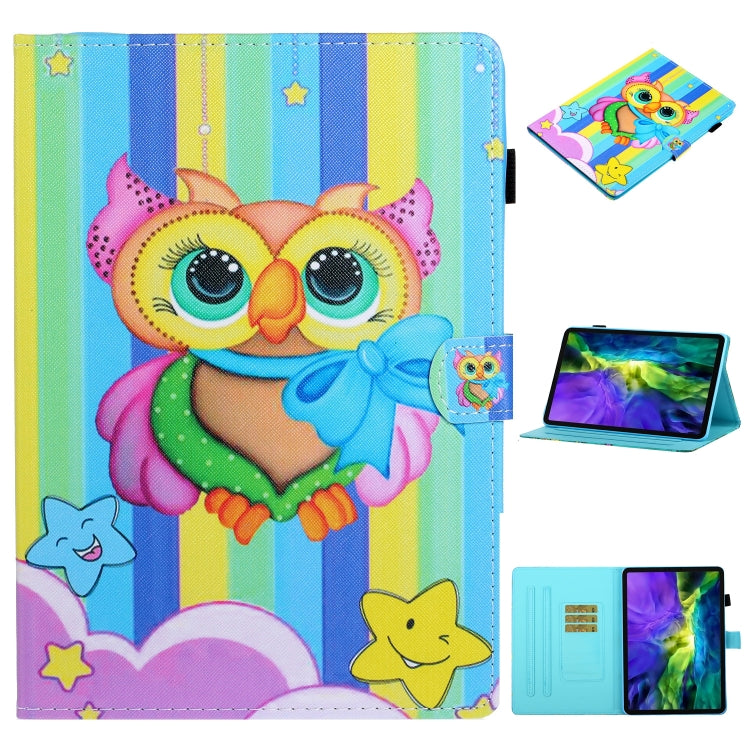 For iPad Pro 11 2024 Coloured Drawing Stitching Smart Leather Tablet Case(Rainbow Owl) - iPad Pro 11 2024 Cases by PMC Jewellery | Online Shopping South Africa | PMC Jewellery | Buy Now Pay Later Mobicred