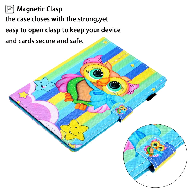 For iPad Pro 11 2024 Coloured Drawing Stitching Smart Leather Tablet Case(Rainbow Owl) - iPad Pro 11 2024 Cases by PMC Jewellery | Online Shopping South Africa | PMC Jewellery | Buy Now Pay Later Mobicred