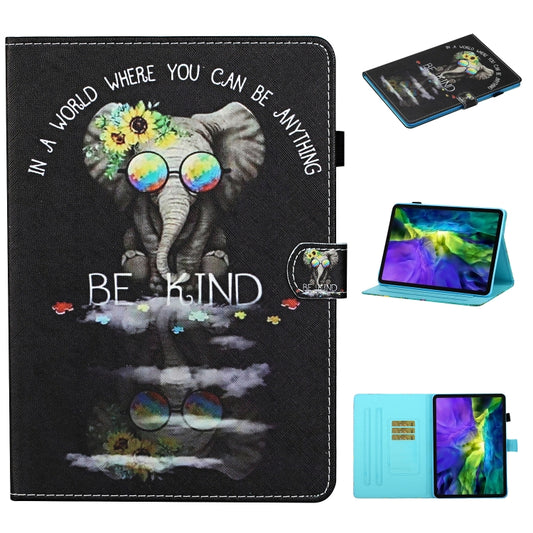 For iPad Pro 11 2024 Coloured Drawing Stitching Smart Leather Tablet Case(Glasses Elephant) - iPad Pro 11 2024 Cases by PMC Jewellery | Online Shopping South Africa | PMC Jewellery | Buy Now Pay Later Mobicred