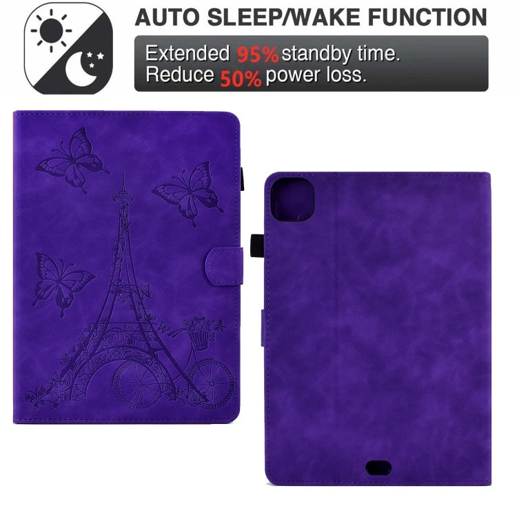 For iPad Pro 11 2024 Tower Embossed Leather Smart Tablet Case(Purple) - iPad Pro 11 2024 Cases by PMC Jewellery | Online Shopping South Africa | PMC Jewellery | Buy Now Pay Later Mobicred