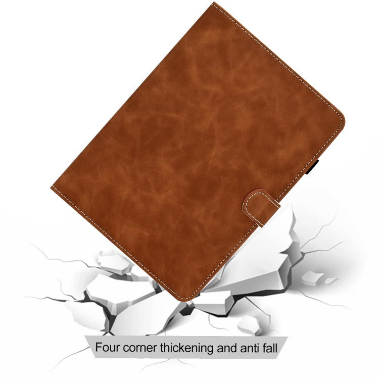 For iPad Pro 11 2024 Cowhide Texture Tablet Leather Smart Case(Brown) - iPad Pro 11 2024 Cases by PMC Jewellery | Online Shopping South Africa | PMC Jewellery | Buy Now Pay Later Mobicred