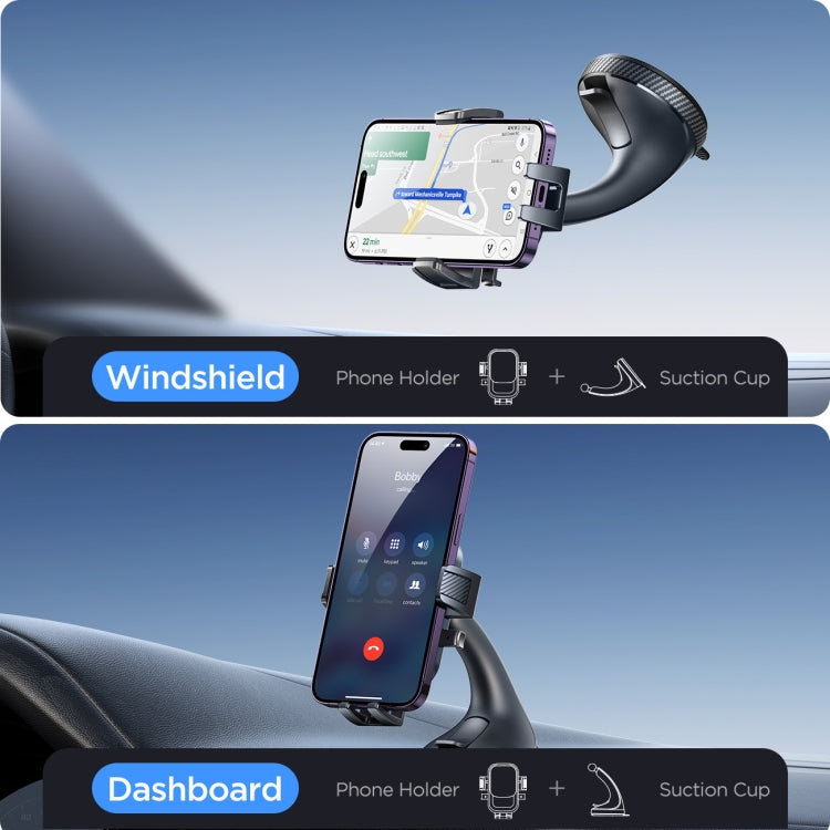 JOYROOM JR-OK6 Car Windshield Phone Holder(Black) - Car Holders by JOYROOM | Online Shopping South Africa | PMC Jewellery | Buy Now Pay Later Mobicred