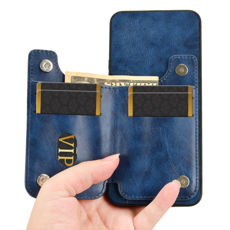 For Huawei Pura 70 Cow Pattern Sewing Card Bag Phone Case(Blue) - Huawei Cases by PMC Jewellery | Online Shopping South Africa | PMC Jewellery | Buy Now Pay Later Mobicred