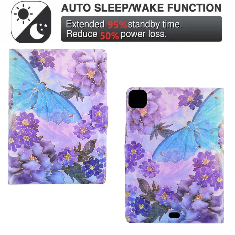 For iPad Pro 11 2024 Colored Drawing Smart Leather Tablet Case(Peony Butterfly) - iPad Pro 11 2024 Cases by PMC Jewellery | Online Shopping South Africa | PMC Jewellery | Buy Now Pay Later Mobicred