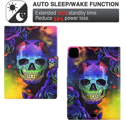 For iPad Pro 11 2024 Colored Drawing Smart Leather Tablet Case(Skull) - iPad Pro 11 2024 Cases by PMC Jewellery | Online Shopping South Africa | PMC Jewellery | Buy Now Pay Later Mobicred