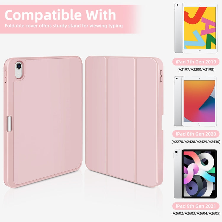 For iPad Air 11 2024 3-fold TPU Smart Leather Tablet Case with Pen Slot(Pink) - iPad Air 11 2024 Cases by PMC Jewellery | Online Shopping South Africa | PMC Jewellery | Buy Now Pay Later Mobicred