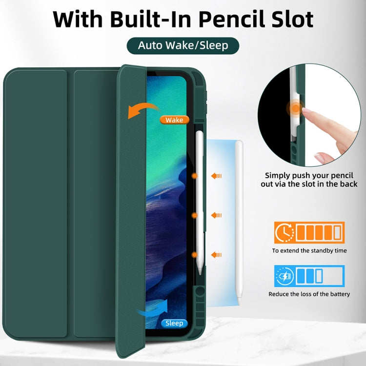 For iPad Pro 11 2024 3-fold TPU Smart Leather Tablet Case with Pen Slot(Dark Green) - iPad Pro 11 2024 Cases by PMC Jewellery | Online Shopping South Africa | PMC Jewellery | Buy Now Pay Later Mobicred