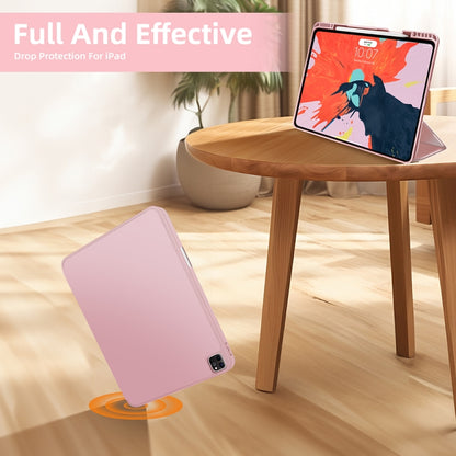 For iPad Pro 11 2024 3-fold TPU Smart Leather Tablet Case with Pen Slot(Pink) - iPad Pro 11 2024 Cases by PMC Jewellery | Online Shopping South Africa | PMC Jewellery | Buy Now Pay Later Mobicred