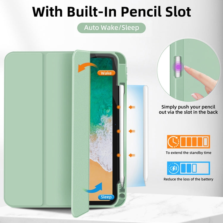 For iPad Pro 11 2024 3-fold TPU Smart Leather Tablet Case with Pen Slot(Green) - iPad Pro 11 2024 Cases by PMC Jewellery | Online Shopping South Africa | PMC Jewellery | Buy Now Pay Later Mobicred