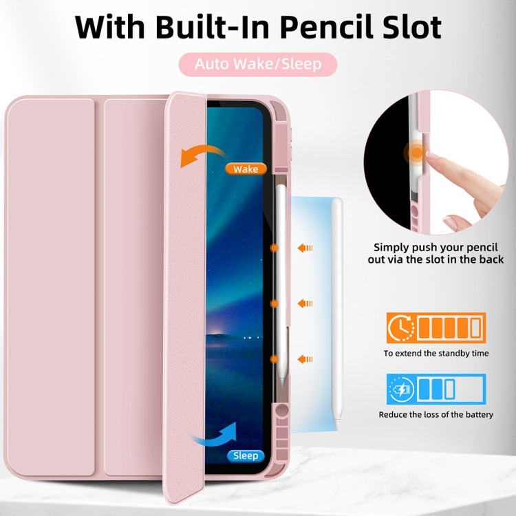 For iPad Pro 13 2024 3-fold TPU Smart Leather Tablet Case with Pen Slot(Pink) - iPad Pro 13 2024 Cases by PMC Jewellery | Online Shopping South Africa | PMC Jewellery | Buy Now Pay Later Mobicred