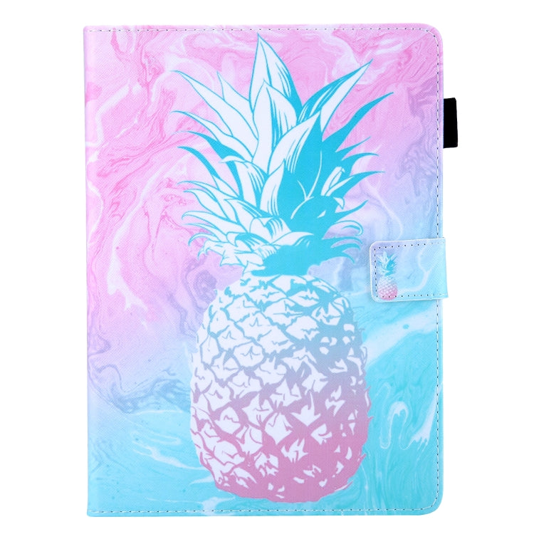 For iPad Pro 11 2024 Colored Drawing Leather Smart Tablet Case(Blue Pink Pineapple) - iPad Pro 11 2024 Cases by PMC Jewellery | Online Shopping South Africa | PMC Jewellery | Buy Now Pay Later Mobicred