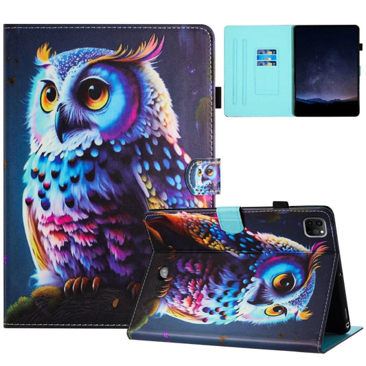 For iPad Pro 11 2024 Painted Litchi Leather Sewing Smart Tablet Case(Colorful Owl) - iPad Pro 11 2024 Cases by PMC Jewellery | Online Shopping South Africa | PMC Jewellery | Buy Now Pay Later Mobicred