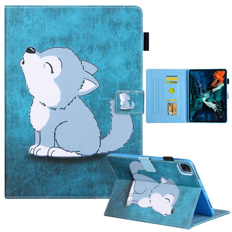 For iPad Pro 11 2024 Colored Drawing Leather Smart Tablet Case(Cute Wolf) - iPad Pro 11 2024 Cases by PMC Jewellery | Online Shopping South Africa | PMC Jewellery | Buy Now Pay Later Mobicred