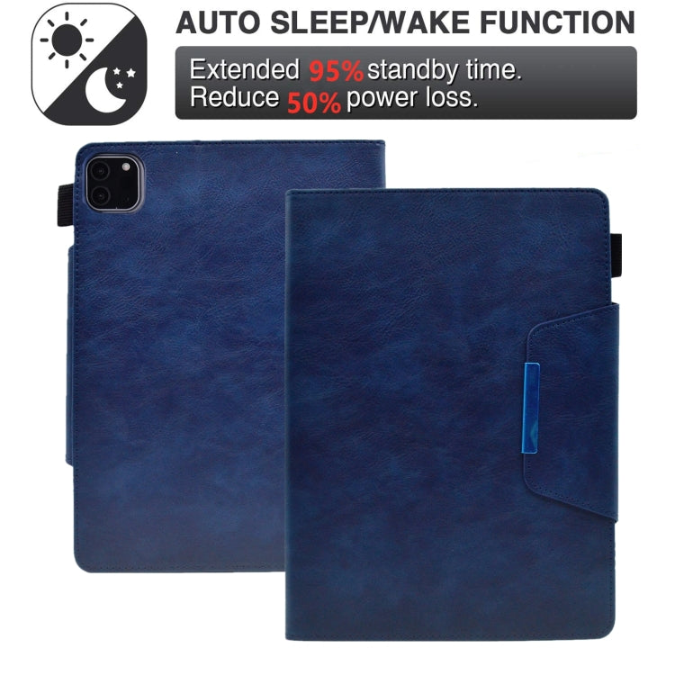 For iPad Pro 11 2024 Suede Cross Texture Magnetic Clasp Leather Smart Tablet Case(Blue) - iPad Pro 11 2024 Cases by PMC Jewellery | Online Shopping South Africa | PMC Jewellery | Buy Now Pay Later Mobicred