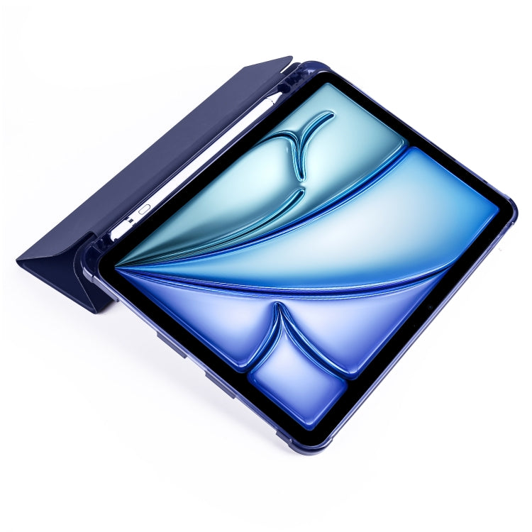 For iPad Air 11 2024 3-fold TPU Leather Smart Tablet Case with Pen Slot(Dark Blue) - iPad Air 11 2024 Cases by PMC Jewellery | Online Shopping South Africa | PMC Jewellery | Buy Now Pay Later Mobicred