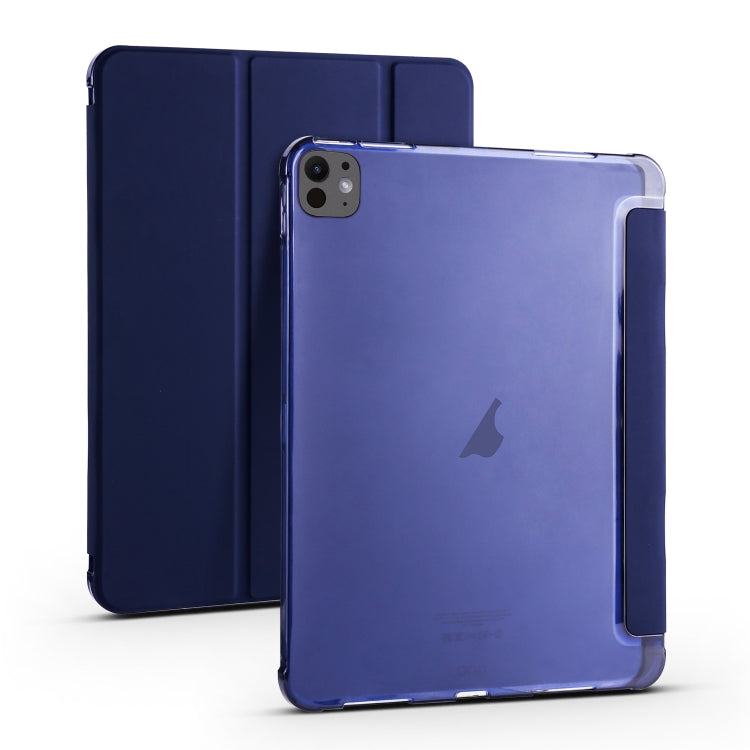 For iPad Pro 11 2024 3-fold TPU Leather Smart Tablet Case with Pen Slot(Dark Blue) - iPad Pro 11 2024 Cases by PMC Jewellery | Online Shopping South Africa | PMC Jewellery | Buy Now Pay Later Mobicred