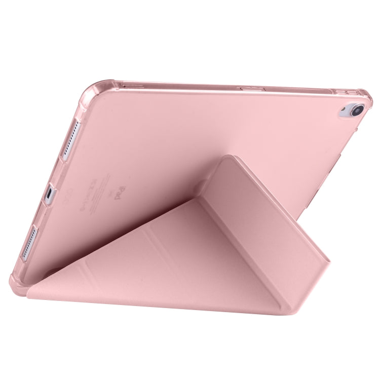 For iPad Pro 13 2024 Multi-folding TPU Leather Smart Tablet Case with Pen Slot(Pink) - iPad Pro 13 2024 Cases by PMC Jewellery | Online Shopping South Africa | PMC Jewellery | Buy Now Pay Later Mobicred