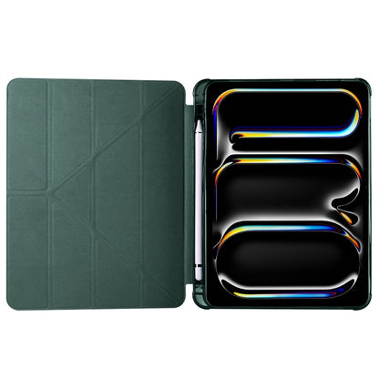 For iPad Pro 13 2024 Multi-folding TPU Leather Smart Tablet Case with Pen Slot(Pine Green) - iPad Pro 13 2024 Cases by PMC Jewellery | Online Shopping South Africa | PMC Jewellery | Buy Now Pay Later Mobicred