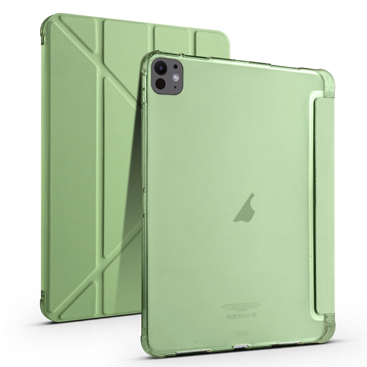 For iPad Pro 11 2024 Multi-folding TPU Leather Smart Tablet Case with Pen Slot(Matcha Green) - iPad Pro 11 2024 Cases by PMC Jewellery | Online Shopping South Africa | PMC Jewellery | Buy Now Pay Later Mobicred