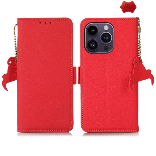 For iPhone 16 Pro Max Side-Magnetic TJ Genuine Leather RFID Phone Case(Red) - iPhone 16 Pro Max Cases by PMC Jewellery | Online Shopping South Africa | PMC Jewellery | Buy Now Pay Later Mobicred