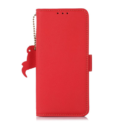 For iPhone 16 Side-Magnetic TJ Genuine Leather RFID Phone Case(Red) - iPhone 16 Cases by PMC Jewellery | Online Shopping South Africa | PMC Jewellery | Buy Now Pay Later Mobicred