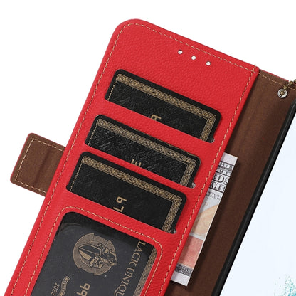 For iPhone 16 Side-Magnetic TJ Genuine Leather RFID Phone Case(Red) - iPhone 16 Cases by PMC Jewellery | Online Shopping South Africa | PMC Jewellery | Buy Now Pay Later Mobicred