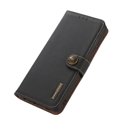 For iPhone 16 Pro Max KHAZNEH Custer Genuine Leather RFID Phone Case(Black) - iPhone 16 Pro Max Cases by PMC Jewellery | Online Shopping South Africa | PMC Jewellery | Buy Now Pay Later Mobicred