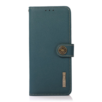 For iPhone 16 Pro Max KHAZNEH Custer Genuine Leather RFID Phone Case(Green) - iPhone 16 Pro Max Cases by PMC Jewellery | Online Shopping South Africa | PMC Jewellery | Buy Now Pay Later Mobicred