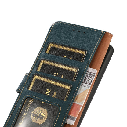 For iPhone 16 Pro Max KHAZNEH Custer Genuine Leather RFID Phone Case(Green) - iPhone 16 Pro Max Cases by PMC Jewellery | Online Shopping South Africa | PMC Jewellery | Buy Now Pay Later Mobicred