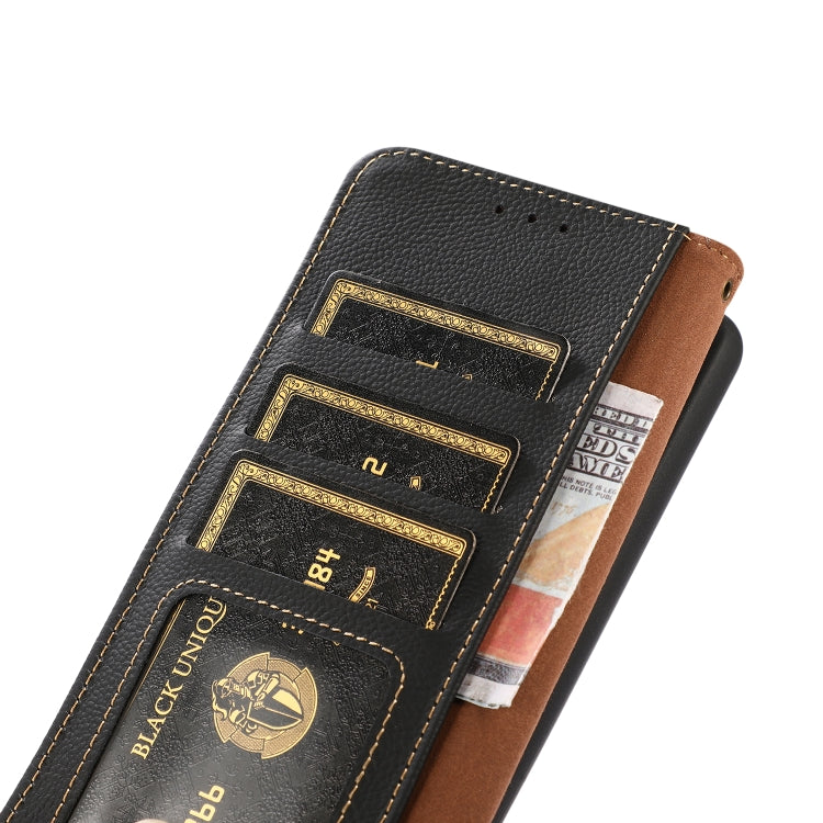 For iPhone 16 Pro KHAZNEH Custer Genuine Leather RFID Phone Case(Black) - iPhone 16 Pro Cases by PMC Jewellery | Online Shopping South Africa | PMC Jewellery | Buy Now Pay Later Mobicred