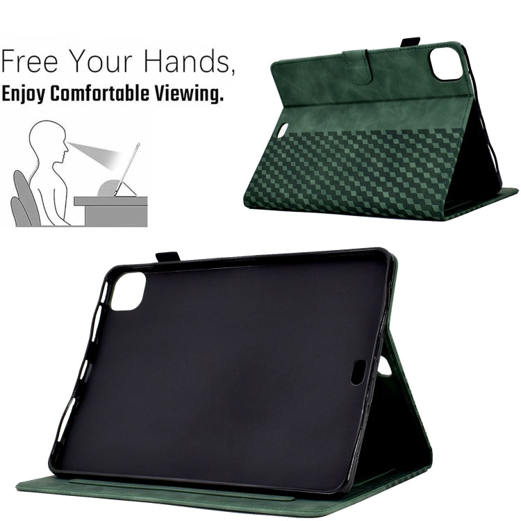 For iPad Pro 11 2024 Rhombus Embossed Leather Tablet Case(Green) - iPad Pro 11 2024 Cases by PMC Jewellery | Online Shopping South Africa | PMC Jewellery | Buy Now Pay Later Mobicred