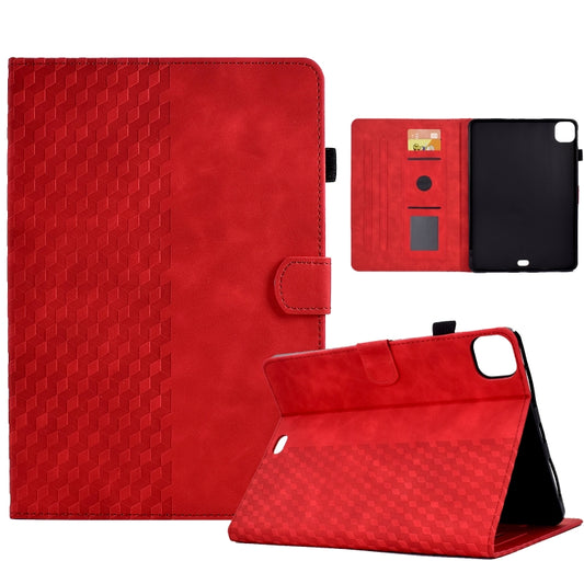 For iPad Pro 11 2024 Rhombus Embossed Leather Tablet Case(Red) - iPad Pro 11 2024 Cases by PMC Jewellery | Online Shopping South Africa | PMC Jewellery | Buy Now Pay Later Mobicred