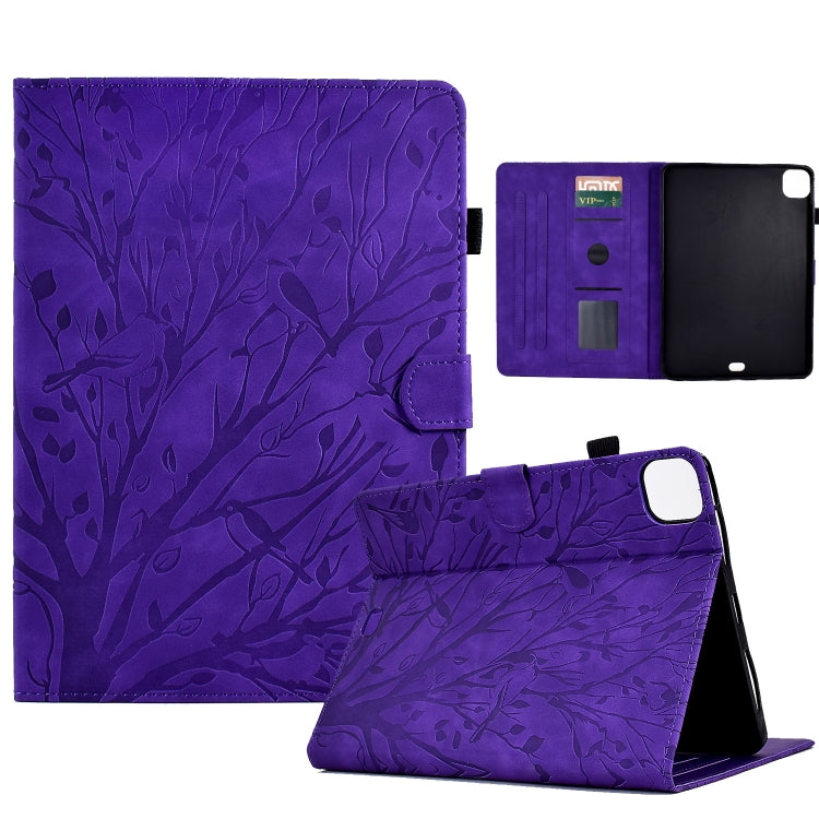 For iPad Pro 11 2024 Fortune Tree Embossed Leather Smart Tablet Case(Purple) - iPad Pro 11 2024 Cases by PMC Jewellery | Online Shopping South Africa | PMC Jewellery | Buy Now Pay Later Mobicred