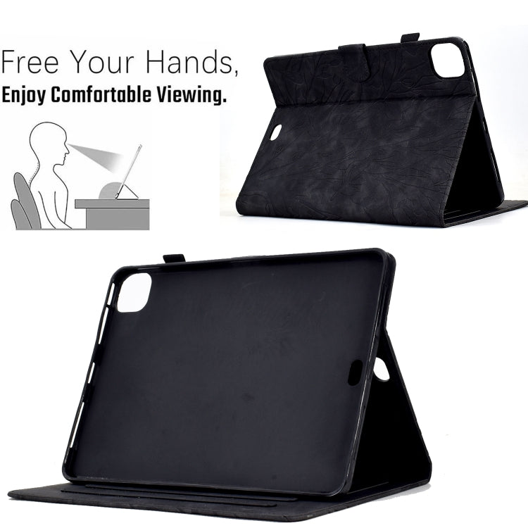 For iPad Pro 11 2024 Fortune Tree Embossed Leather Smart Tablet Case(Black) - iPad Pro 11 2024 Cases by PMC Jewellery | Online Shopping South Africa | PMC Jewellery | Buy Now Pay Later Mobicred