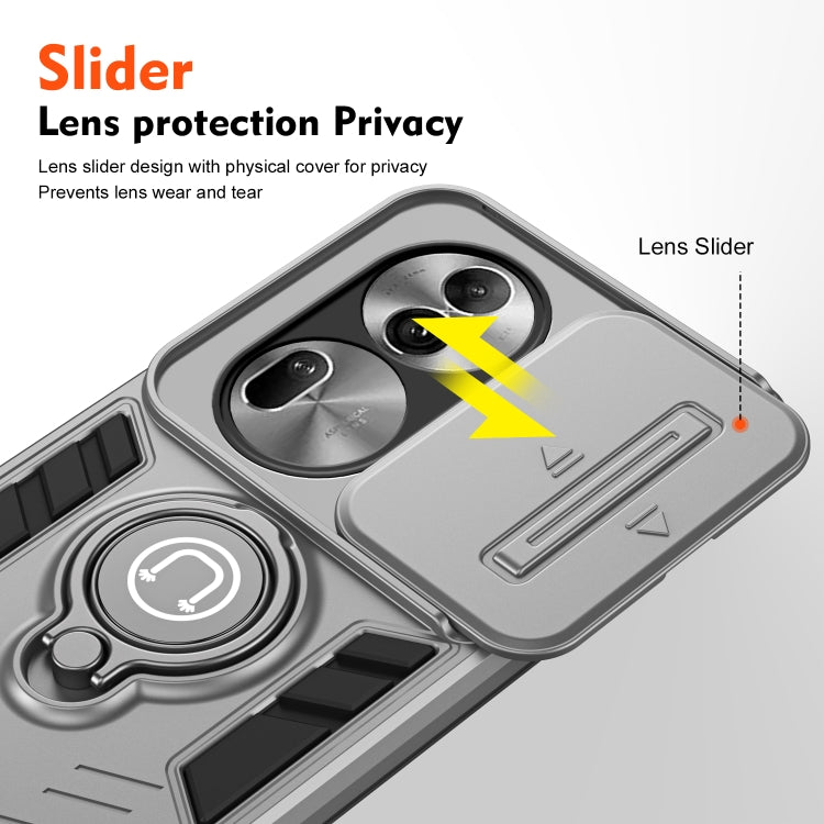 For OPPO Reno11 Pro Global Camshield Ring Holder Phone Case(Grey) - Reno11 Pro Cases by PMC Jewellery | Online Shopping South Africa | PMC Jewellery | Buy Now Pay Later Mobicred